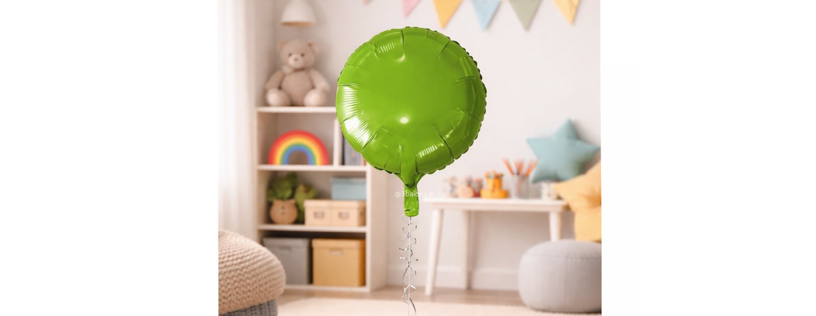 Balon z helem zielony okrągły 40 cm – ozdoba na urodziny i przyjęcia