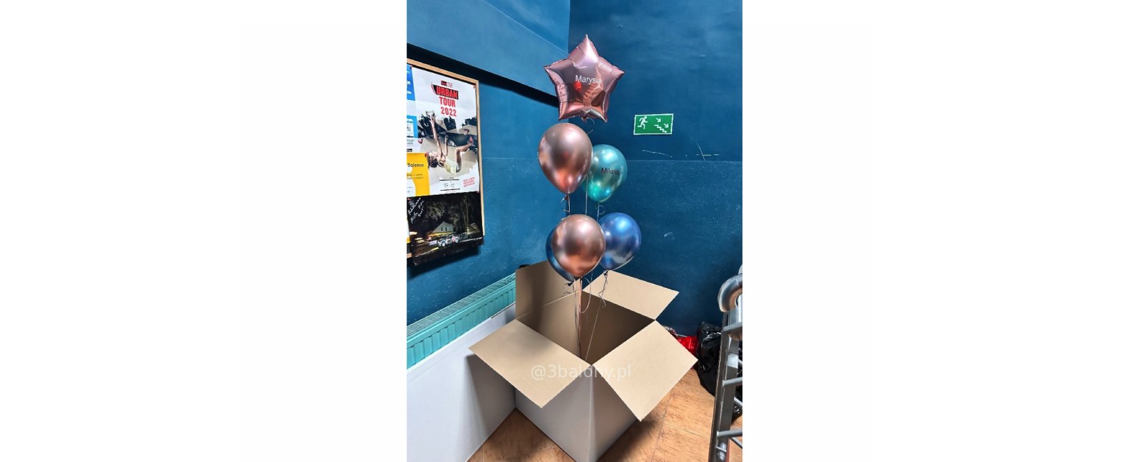 Balony w pudełku z gwiazdką