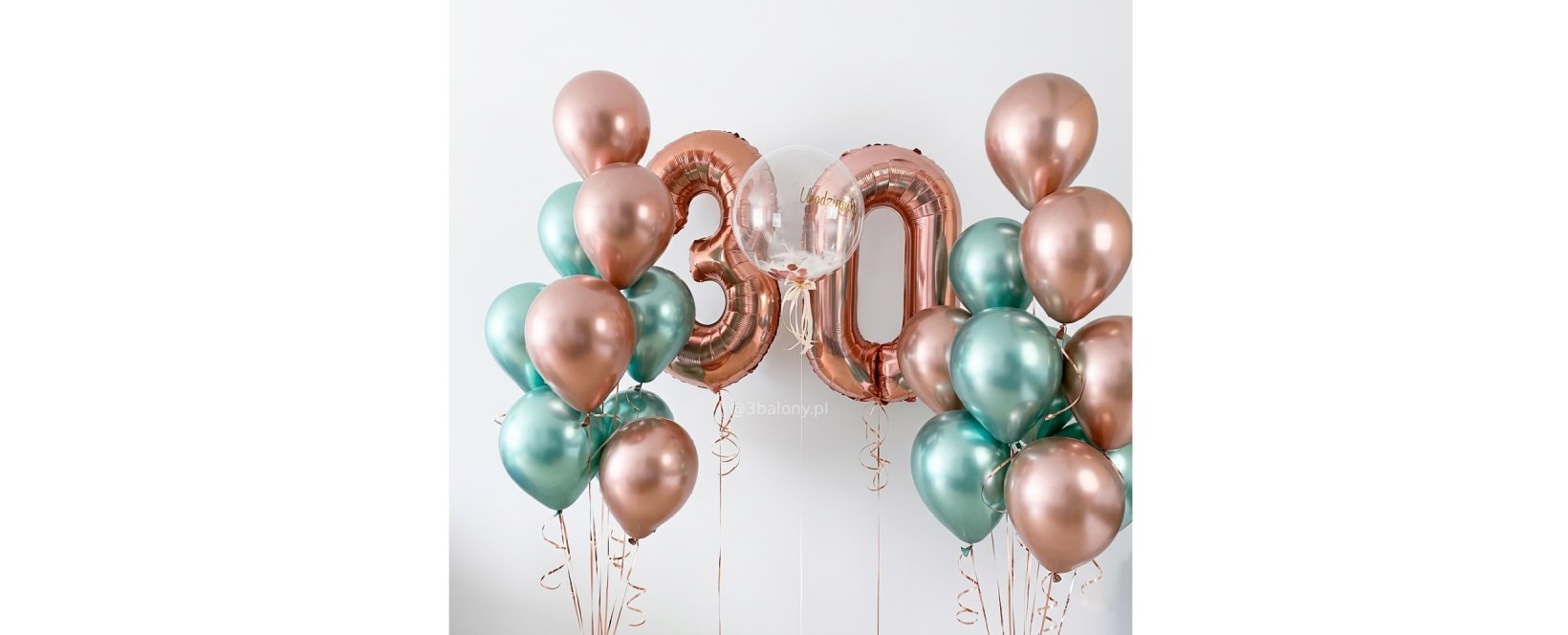 Duży zestaw urodzinowy z helem na 30