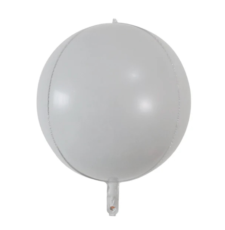 Balon kula 3d, kolor biały matowy