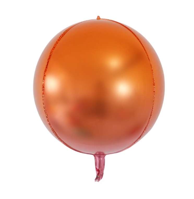 Pomarańczowo-czerwona kula 4D z helem, rozmiar 22 cali