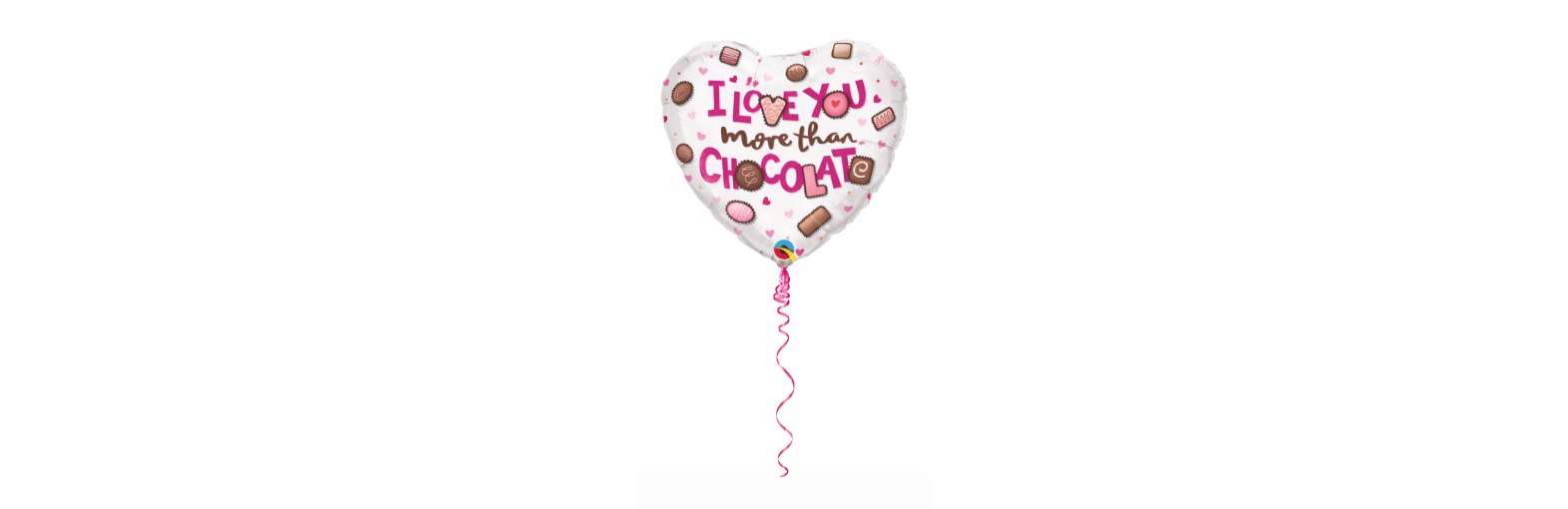 Balon serce z napisem i love you more than chocolate