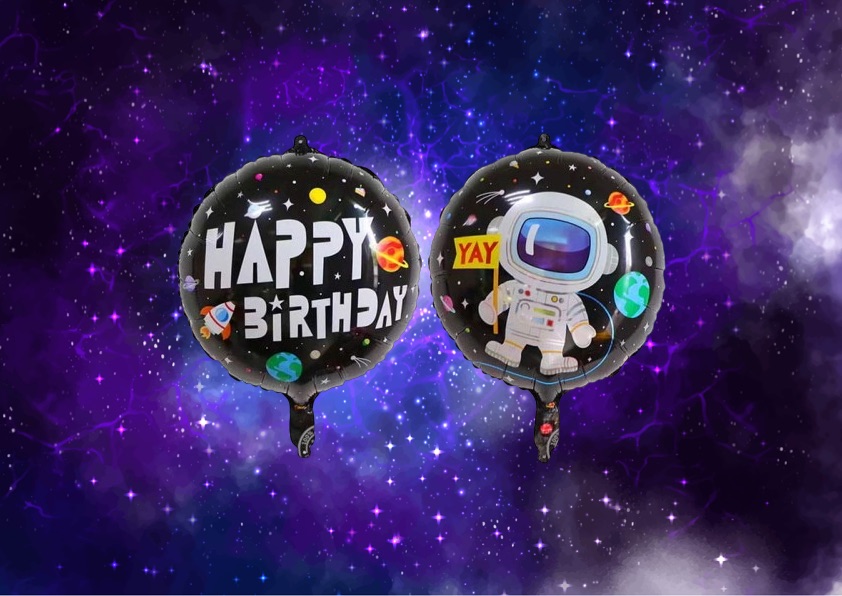 Okrągły balon foliowy z napisem Happy Birthday