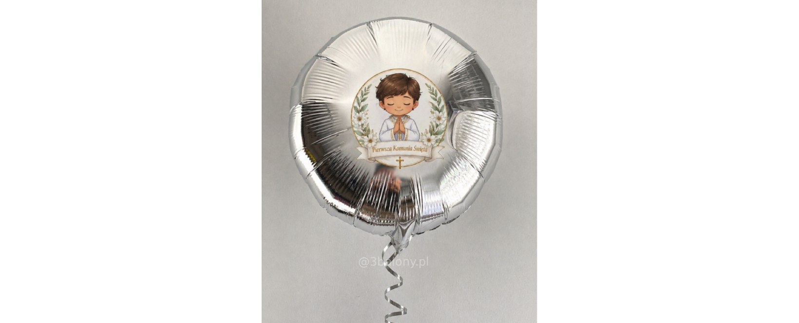 Balony z naklejką Pierwsza Komunia Chłopiec