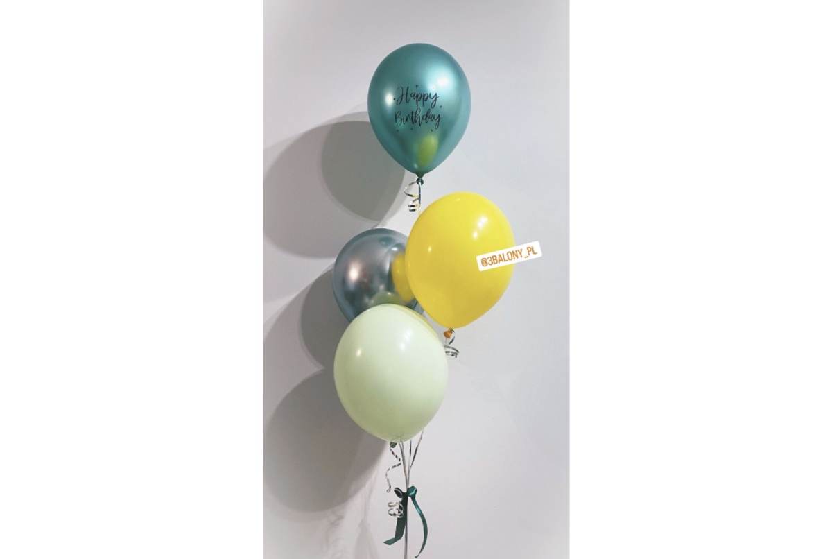 Zielone i żółte balony z helem