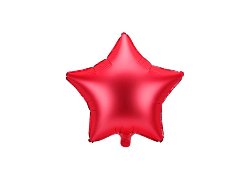 Balon foliowy gwiazdka, kolor czerwony (matowy)