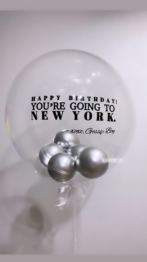 Balon kula z małymi balonami w środku w kolorze srebrnym