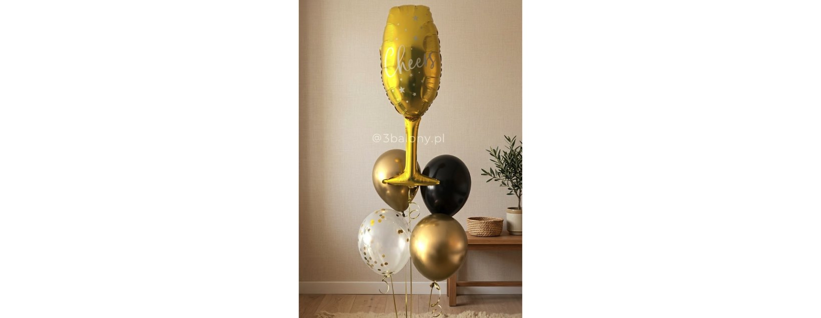 Bukiet balonowy z balonem foliowym kieliszek