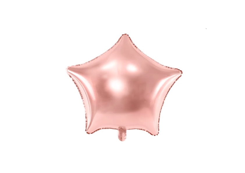 Balon foliowy Gwiazdka, 70cm, różowe złoto