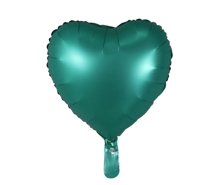 Balon serce zielony mat