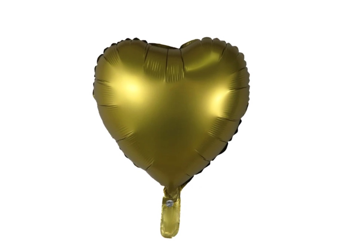 Balon serce złoty mat