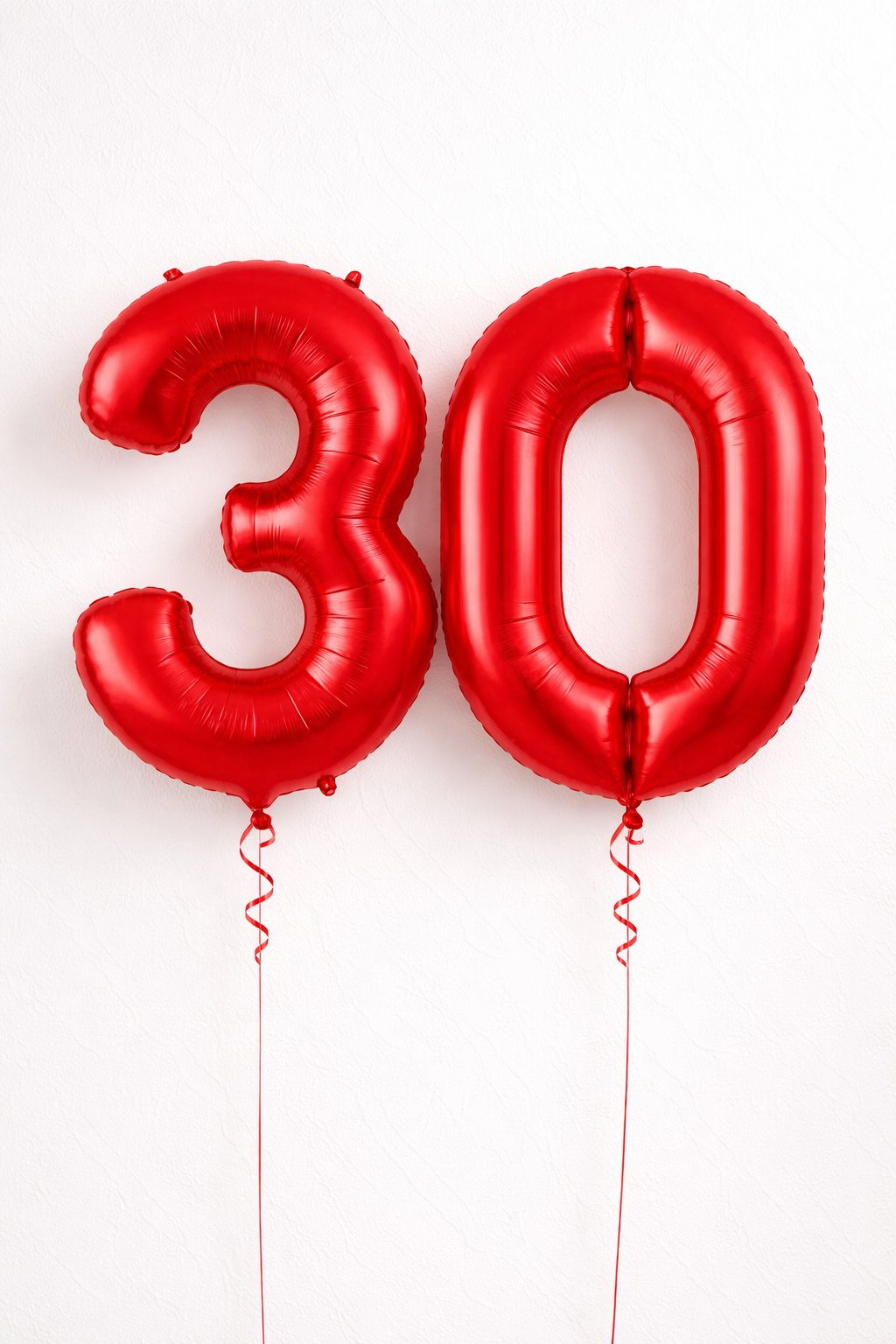 Balony cyfry 30 w kolorze czerwonym z helem