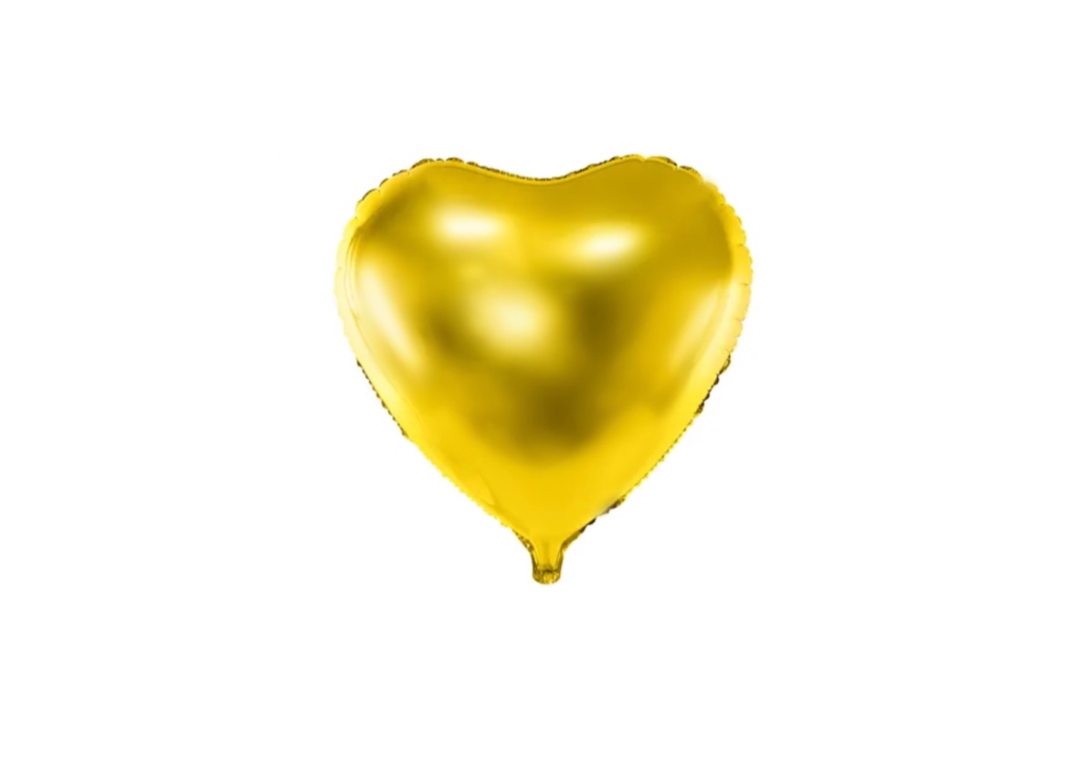 Balon serce 45 cm w kolorze złotym