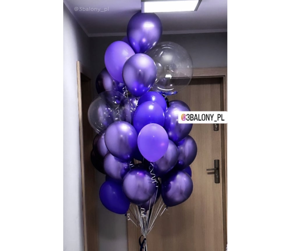 Duży bukiet balonowy Bunny Violet z helem