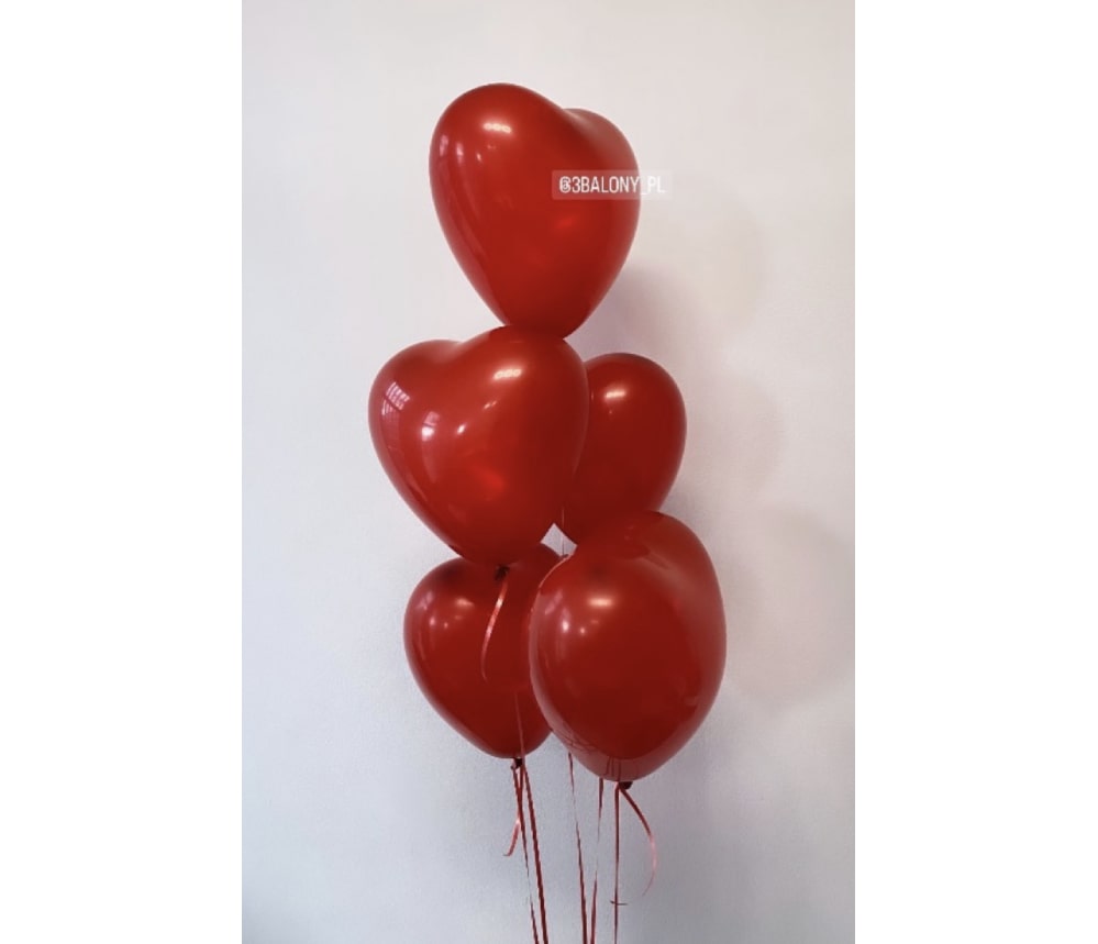 Balon serce 23 cm z helem