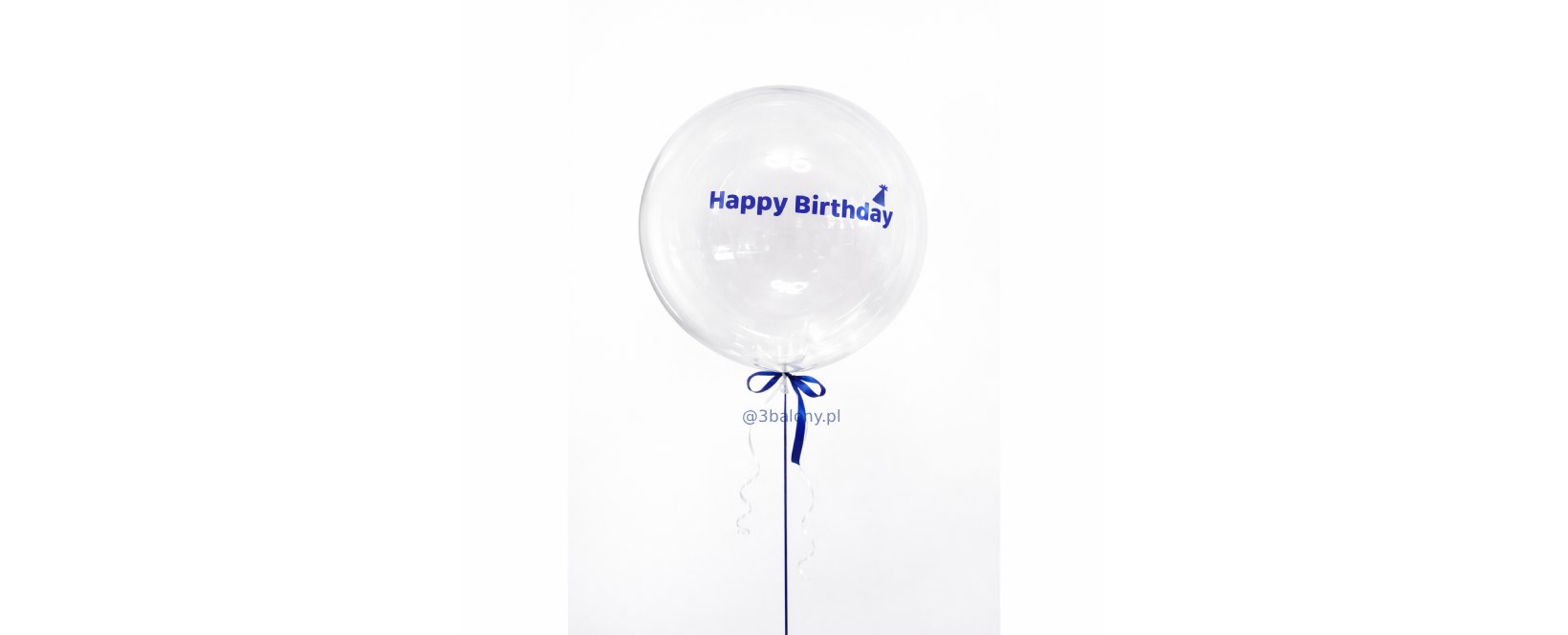 Balon z napisem Happy Birthday w niebieskim kolorze