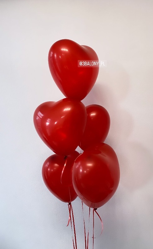 Balon serce 23 cm z helem