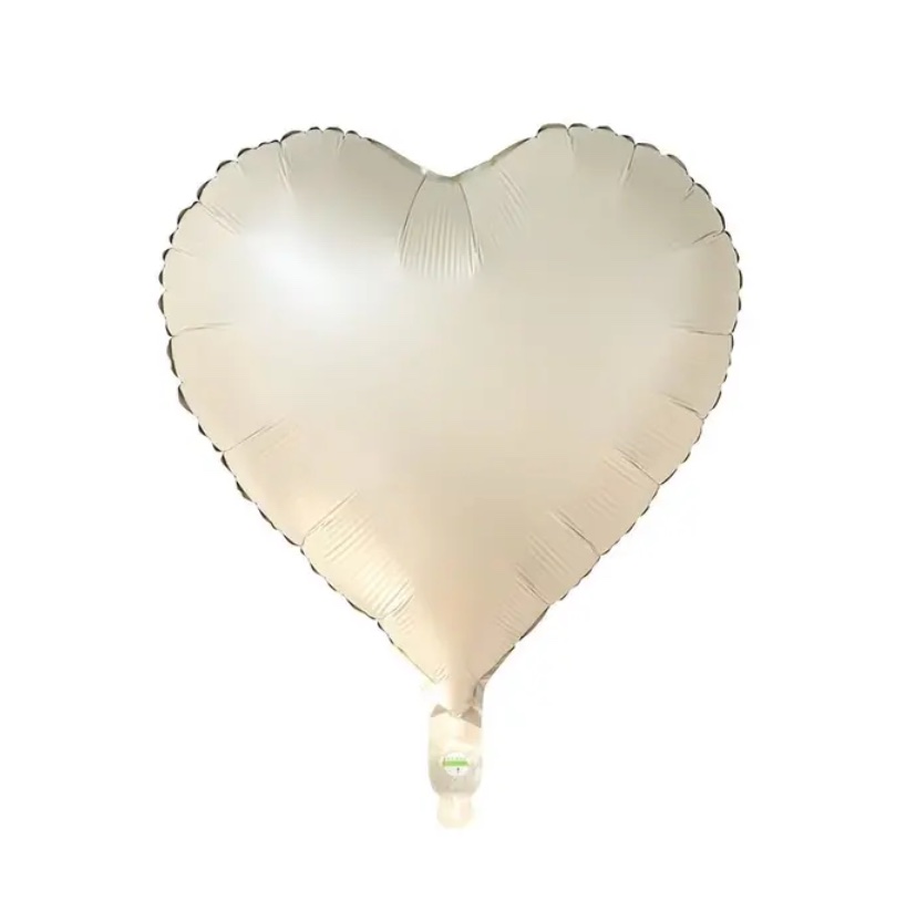 Balon foliowy serce, kolor perłowy z helem