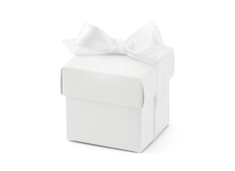 Mini pudełeczka z kokardką w kolorze białym (1 op. / 10 szt.)