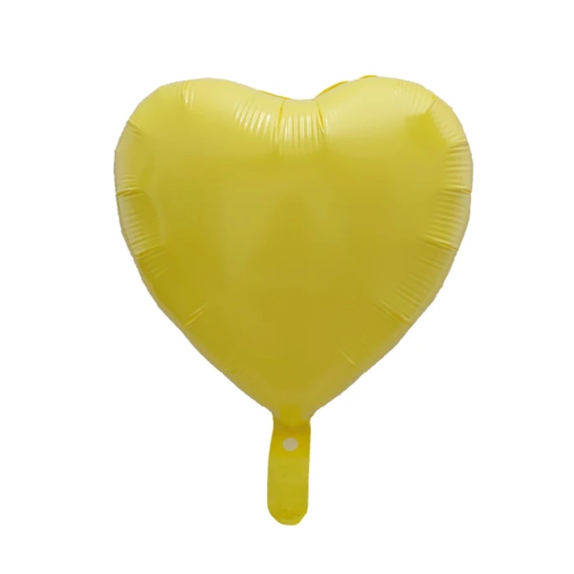 Balon żółte serce z helem