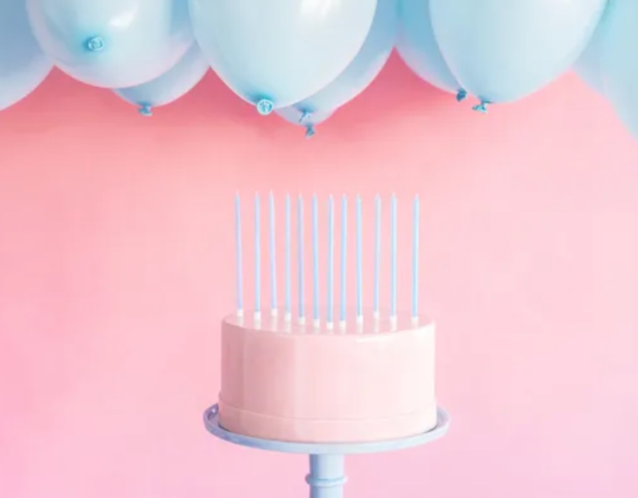 Świeczki urodzinowe gładkie, jasny niebieski, 14 cm