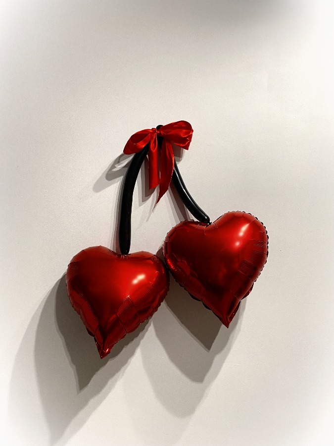 Dekoracje Walentynkowe – dwa serca wiśnie