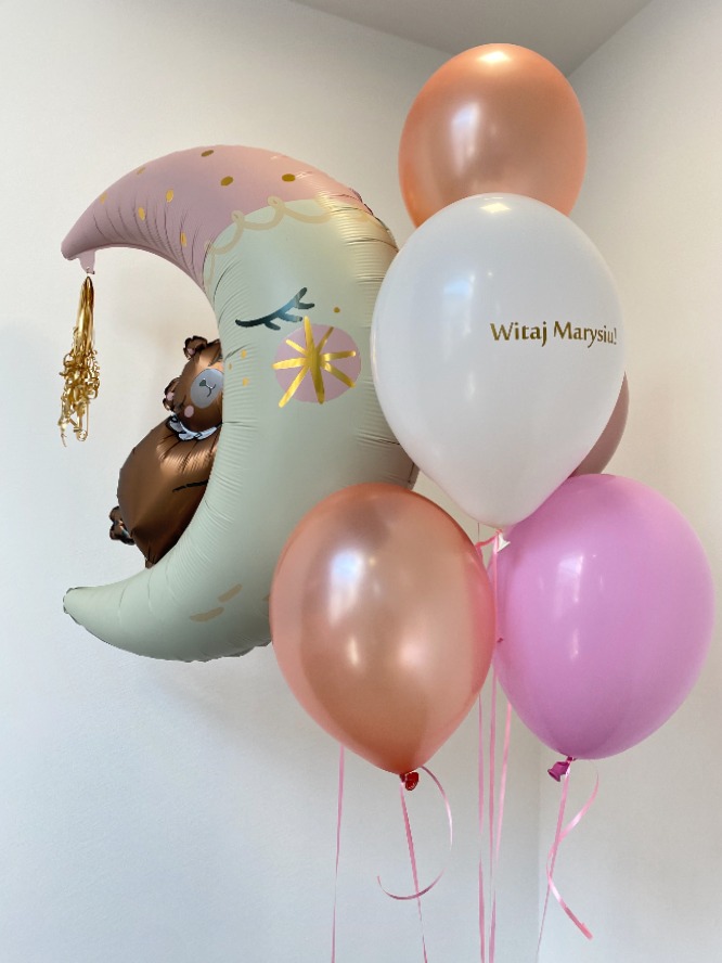 Zestaw balonowy na powitanie dziecka Witaj Marysiu!