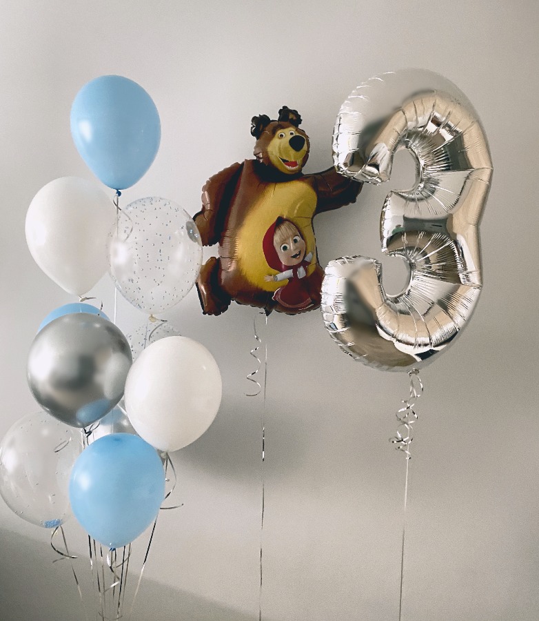 Duży zestaw balonowy na 3 urodziny