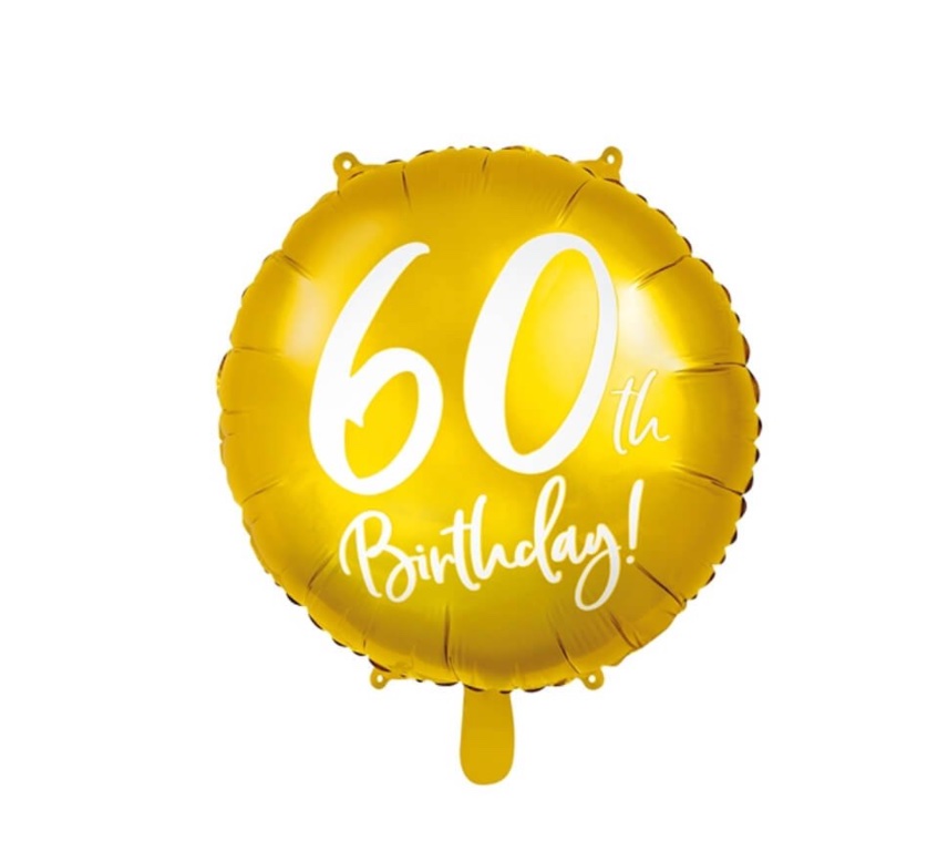Balon foliowy 60th Birthday z helem