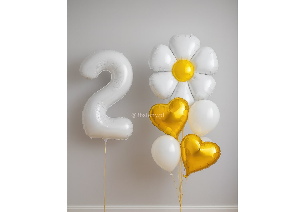 Zestaw z cyfrą 2 w białym kolorze