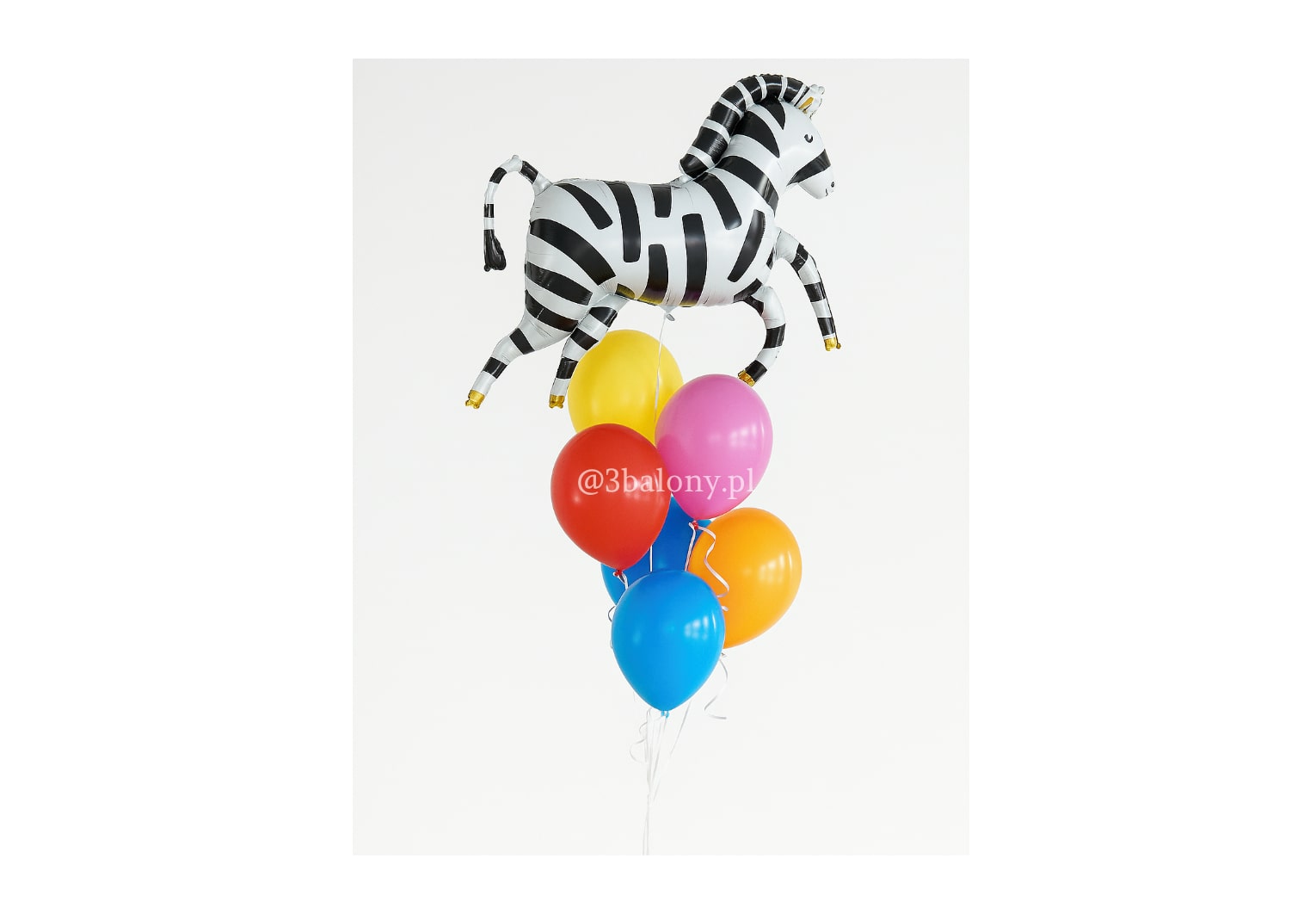 Kolorowy zestaw balonów z dużym balonem w kształcie zebry
