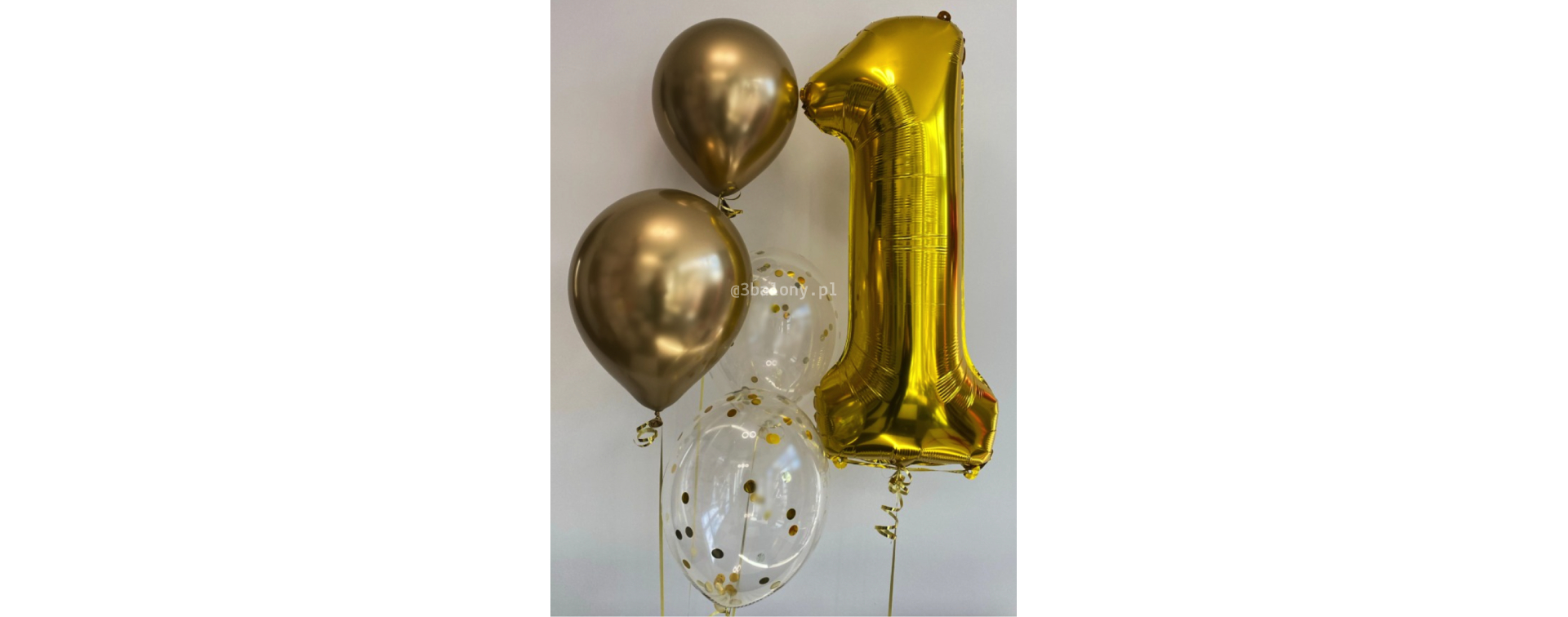 Zestaw ze złotych balonów z helem