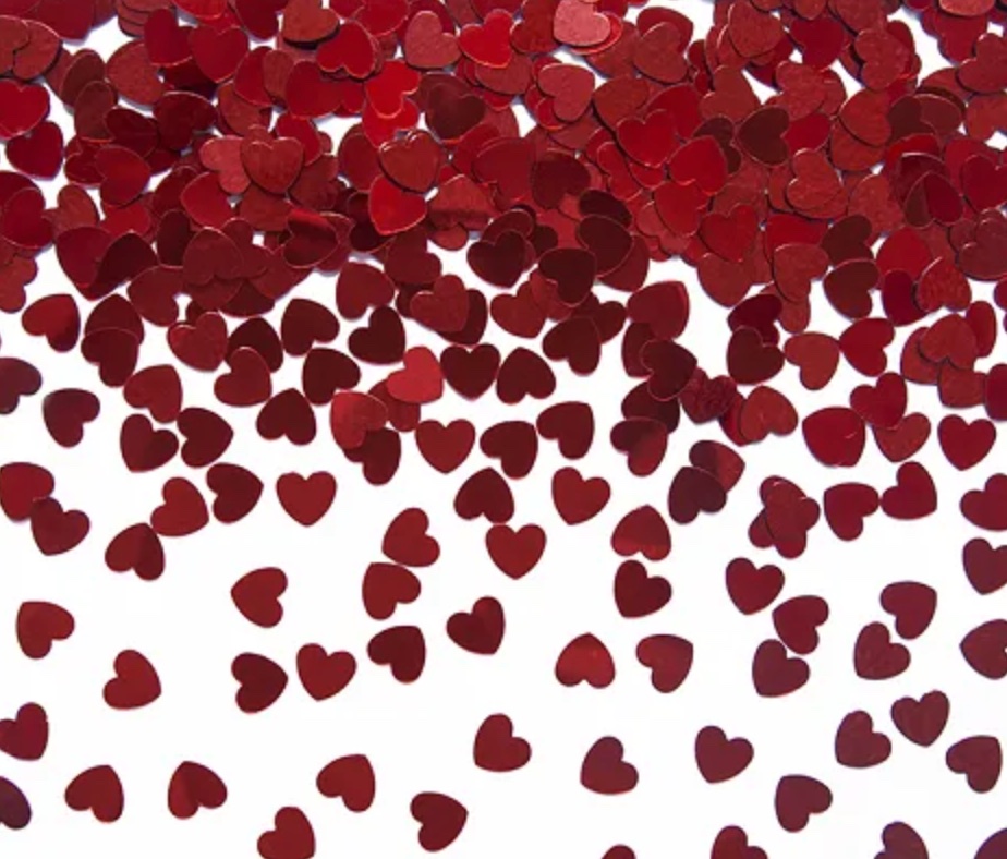 Konfetti czerwone mini serca, 0,5 cm