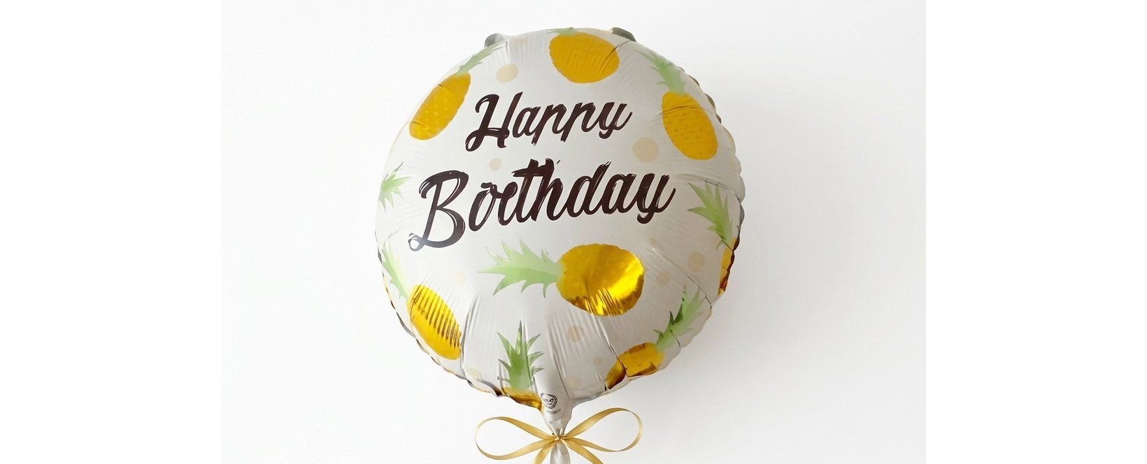 Balon foliowy z napisem Happy birthday i motywem ananasa