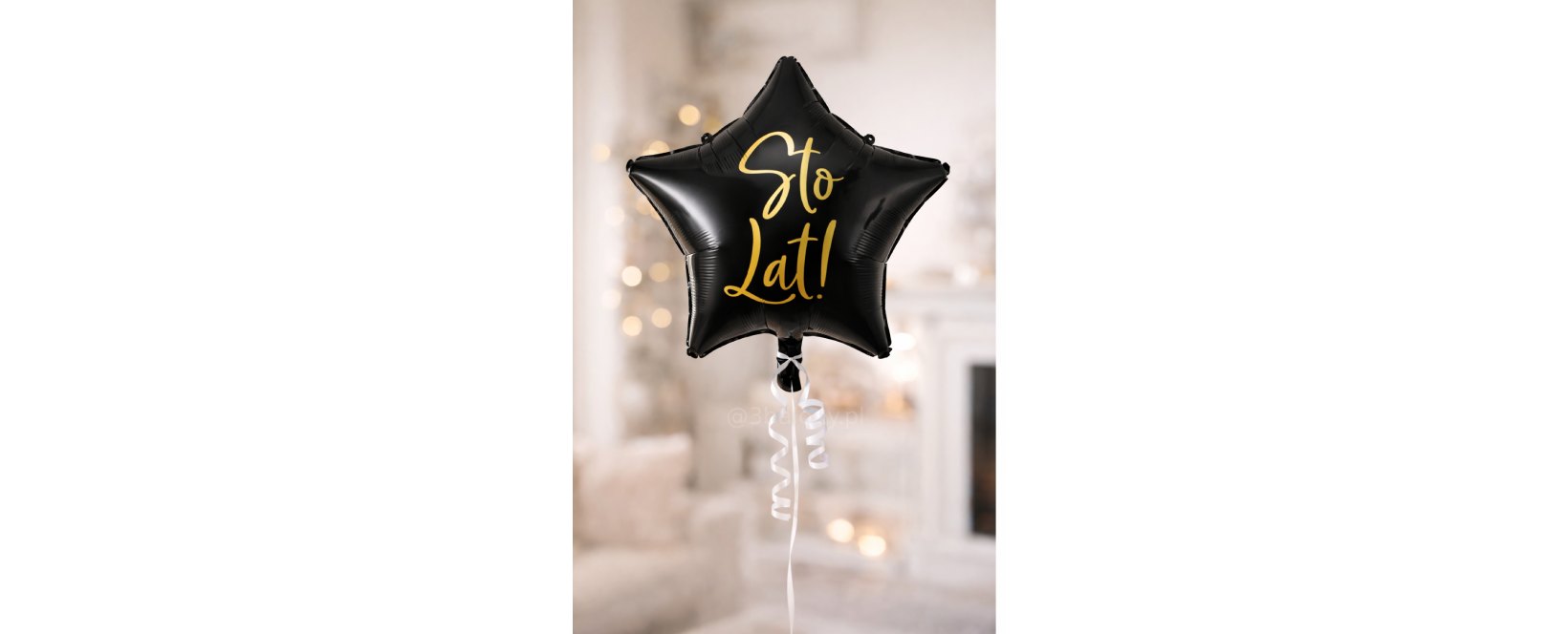 Balony foliowy w kształcie gwiazdki ze złotym napisem Sto lat