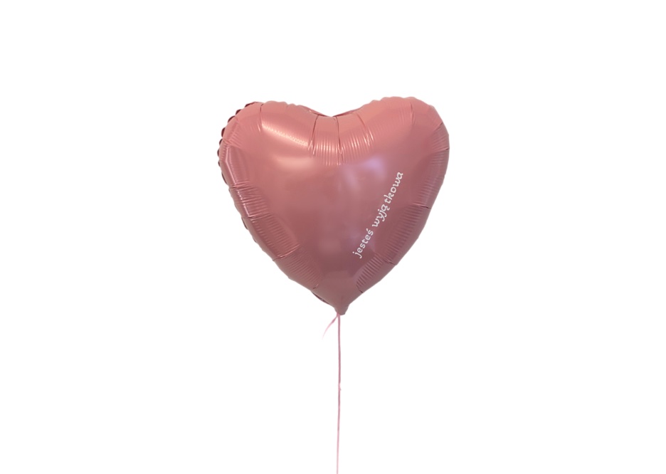 Balon foliowy różowe serce 40 cm z napisem jesteś wyjątkowa