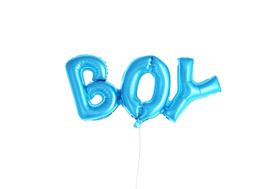 Balon foliowy napis boy, niebieski, 71 cm