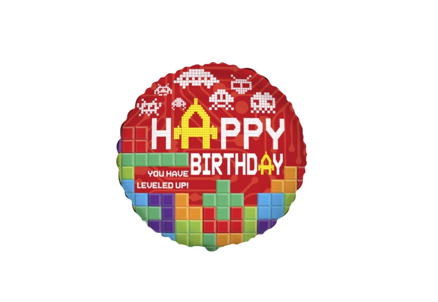 Balon foliowy- Happy Birthday- BRICKS
