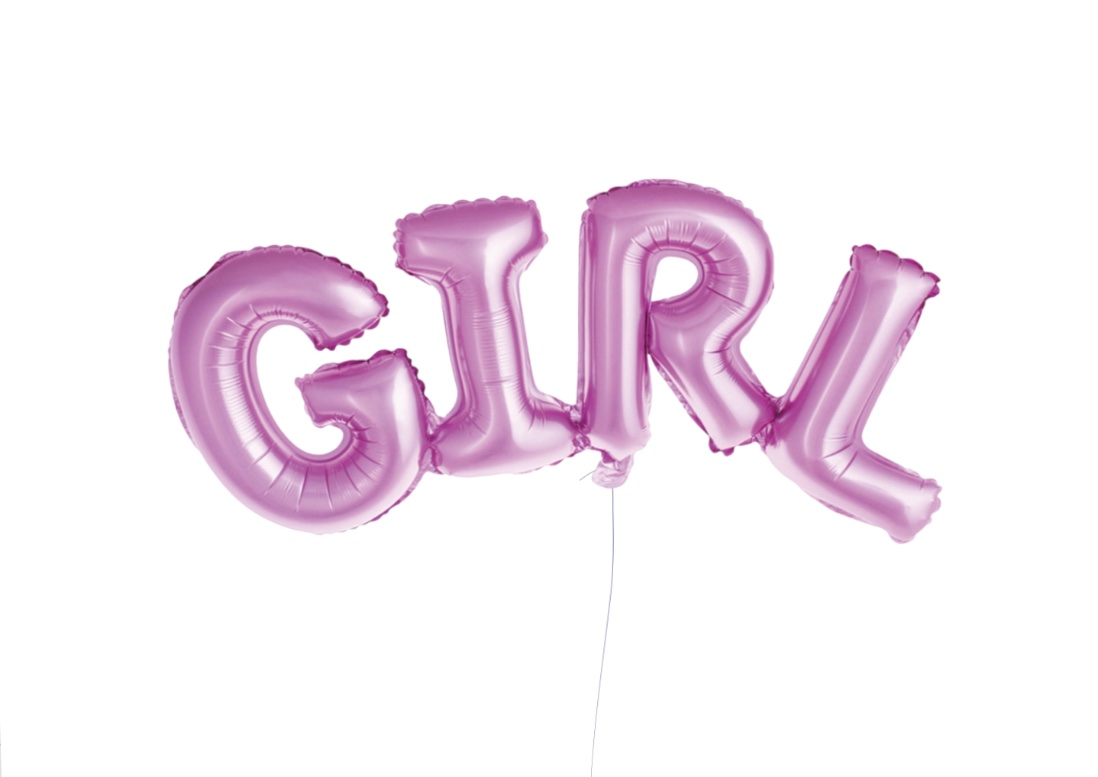 Balon foliowy napis GIRL, różowy, 81 cm