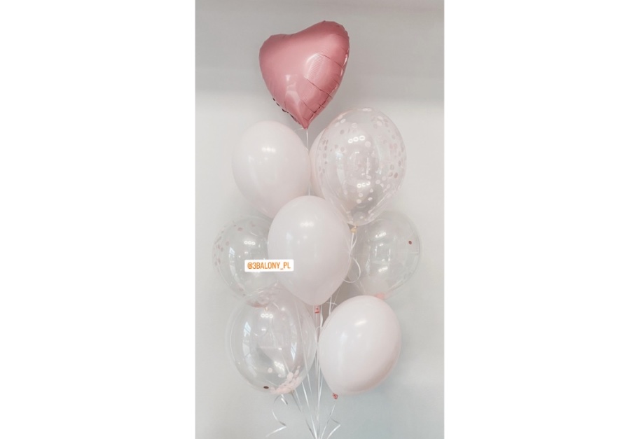 Balony w kolorze baby pink z helem