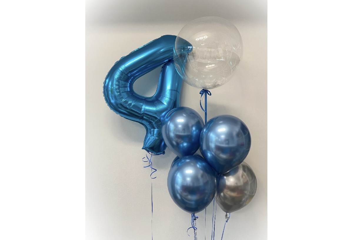 Balon foliowy cyfra 4 w zestawie