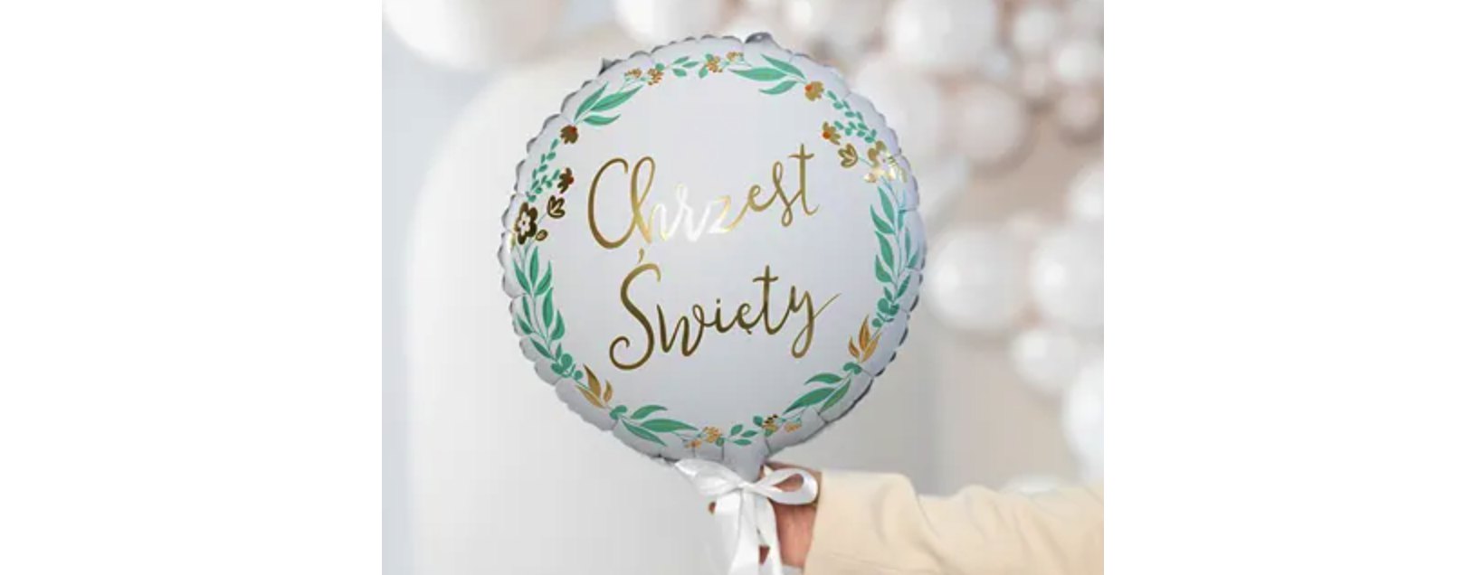 Okrągły balon foliowy Chrzest Święty