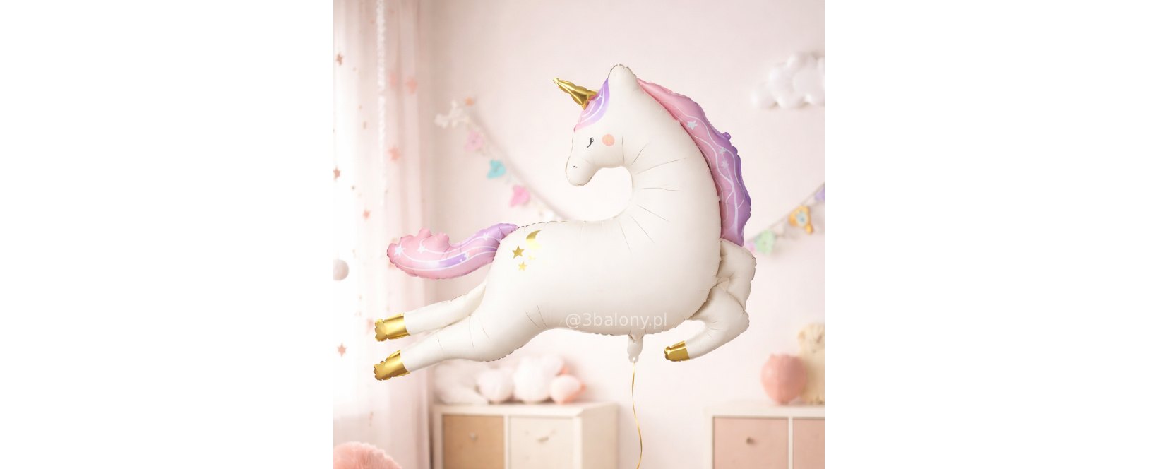 Matowy balon foliowy Jednorożec 113 cm