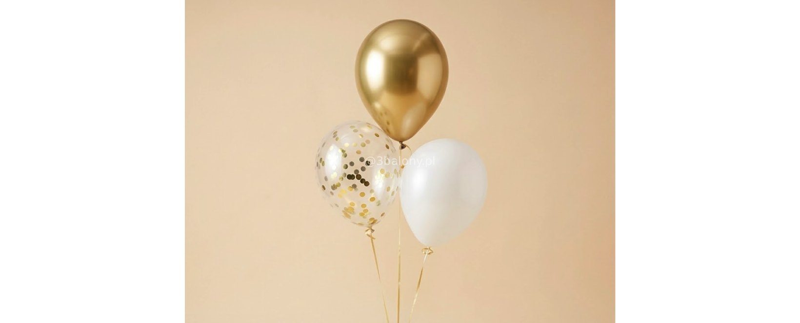 Trzy różne balony w jednym bukiecie z helem