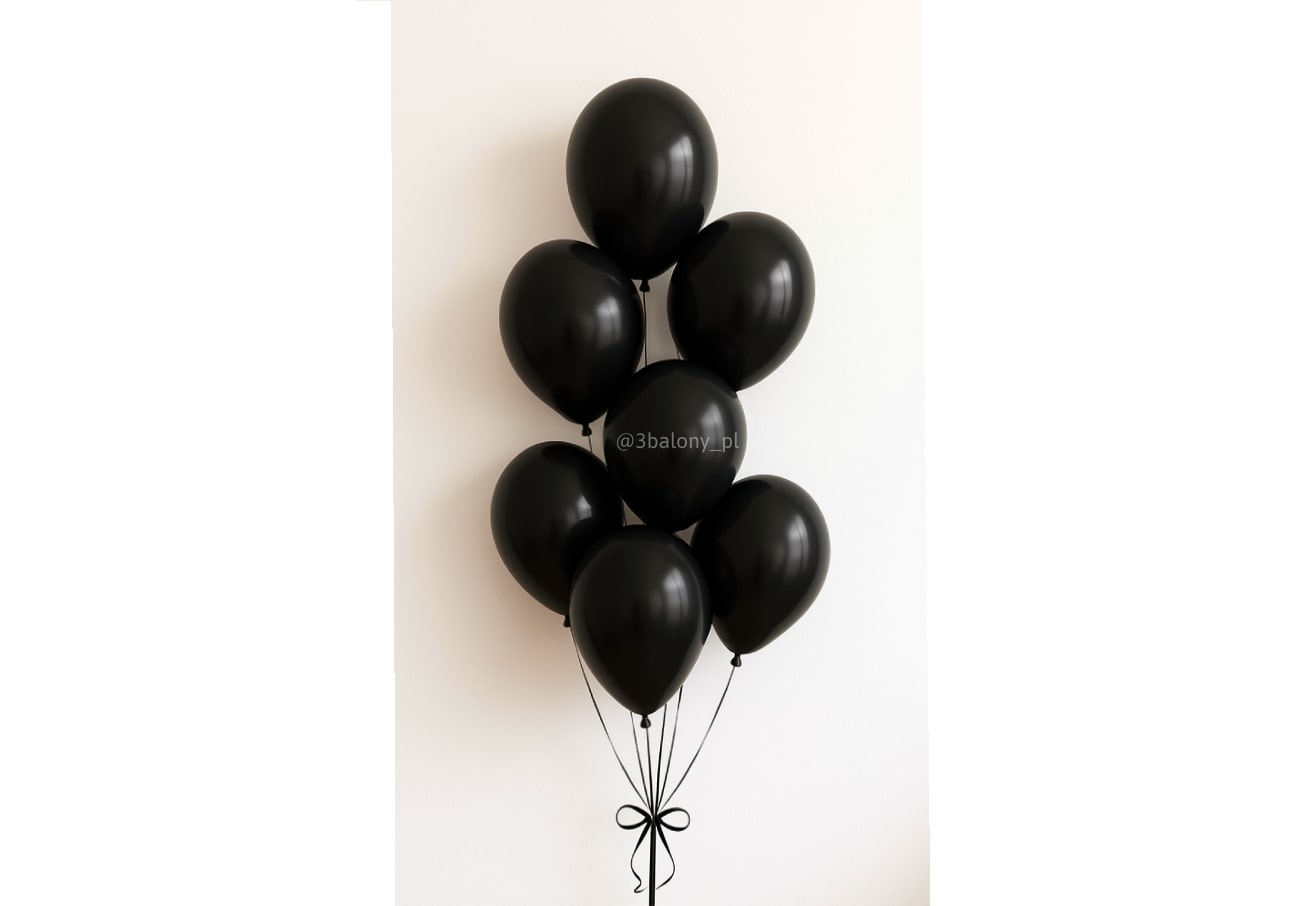 Bukiet z czarnych balonów 7 sztuk z helem
