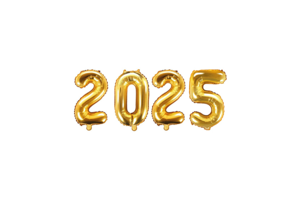 Balony cyfry 2025 gold małe