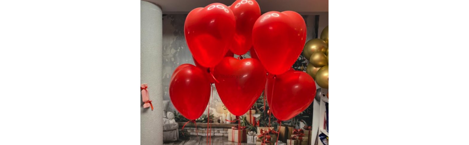 Balony serca 8 szt. z helem