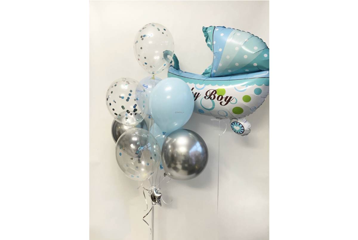 Balonowy bukiet z helem na narodziny chłopca