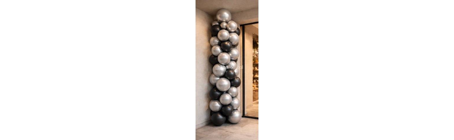 Stojak balonowy w dwóch kolorach + duży balon na górze