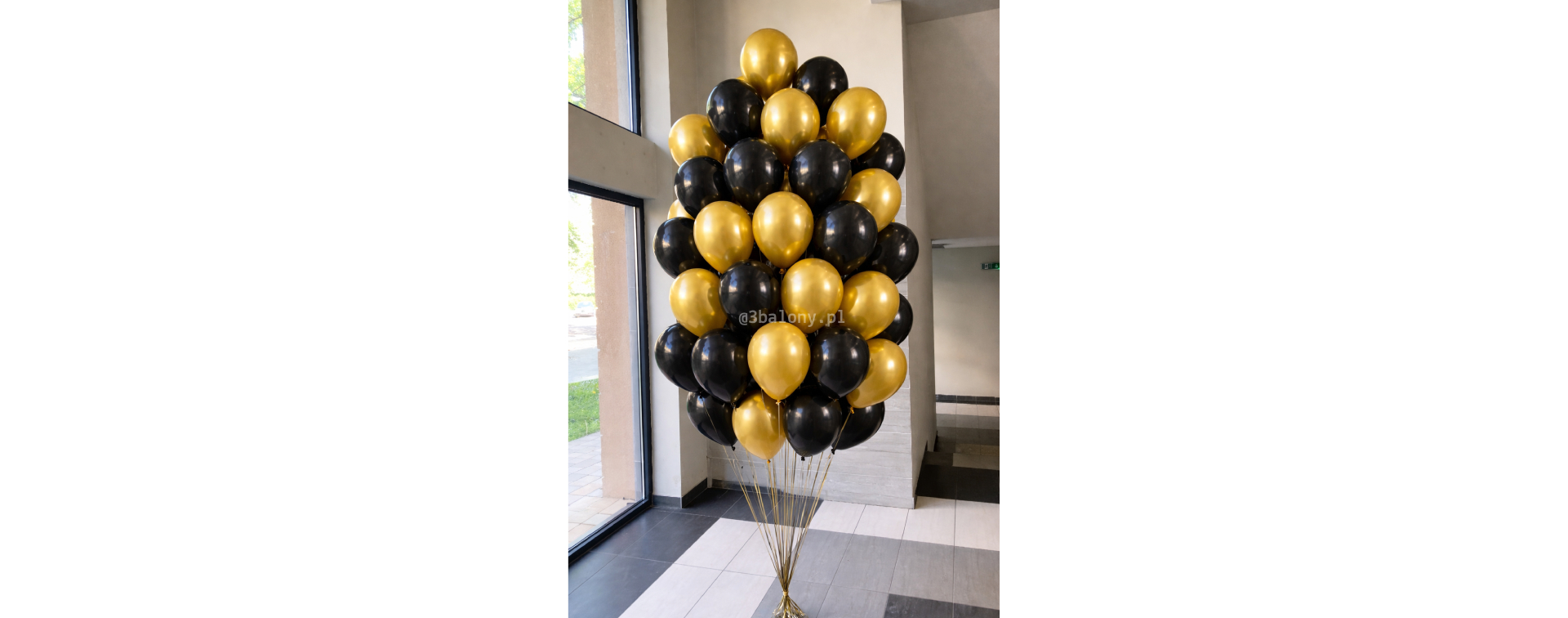 Bukiet XL z czarnych i złotych balonów z helem
